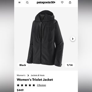 Patagonia Women’s Triolet Winter Jacket / Shell, size Large, Black Gore-Tex